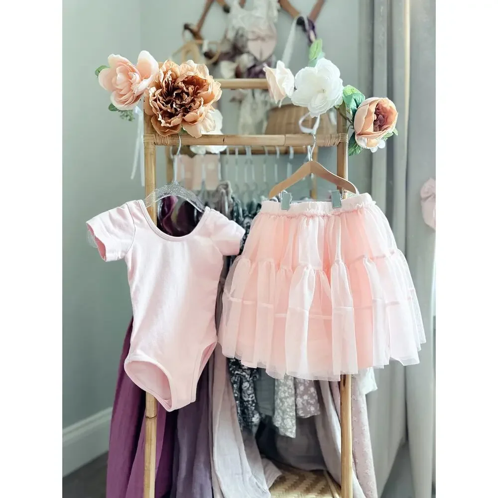 Blush Pink American Apparel Leotard Old Navy Skirt
